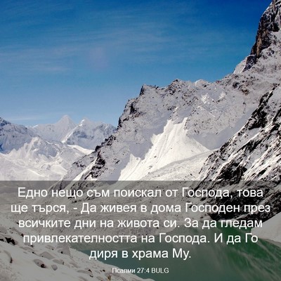 Picture 03 - Псалми 27:4 BULG - Едно нещо съм поискал от - Bible Verse Picture