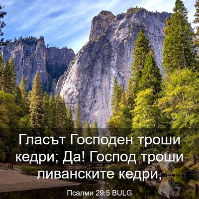 Picture 03 - Псалми 29:5 BULG - Гласът Господен троши - Bible Verse Picture