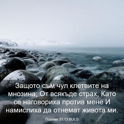 Picture 03 - Псалми 31:13 BULG - Защото съм чул клетвите на - Bible Verse Picture
