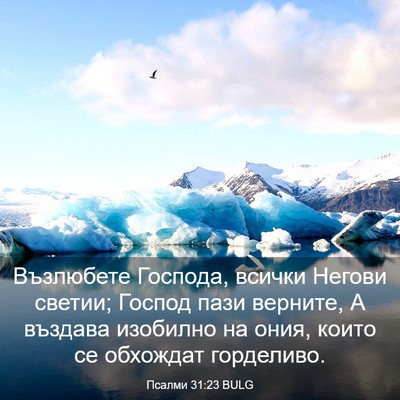 Picture 03 - Псалми 31:23 BULG - Възлюбете Господа, всички - Bible Verse Picture