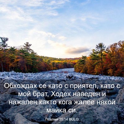 Picture 03 - Псалми 35:14 BULG - Обхождах се като с приятел, - Bible Verse Picture