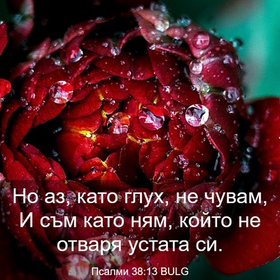 Picture 03 - Псалми 38:13 BULG - Но аз, като глух, не чувам, И - Bible Verse Picture
