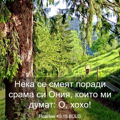 Picture 03 - Псалми 40:15 BULG - Нека се смеят поради срама - Bible Verse Picture