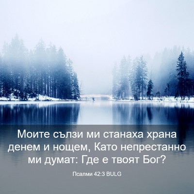 Picture 03 - Псалми 42:3 BULG - Моите сълзи ми станаха - Bible Verse Picture