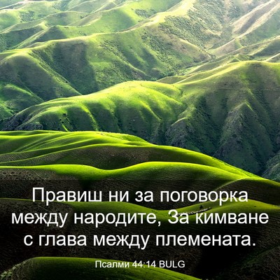 Picture 03 - Псалми 44:14 BULG - Правиш ни за поговорка - Bible Verse Picture