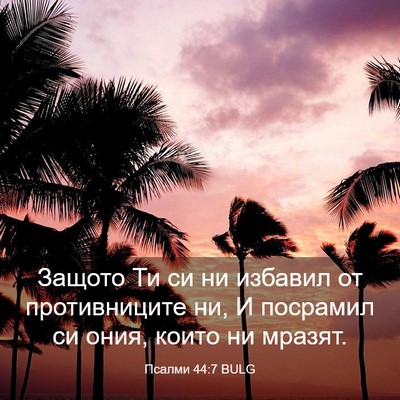 Picture 03 - Псалми 44:7 BULG - Защото Ти си ни избавил от - Bible Verse Picture