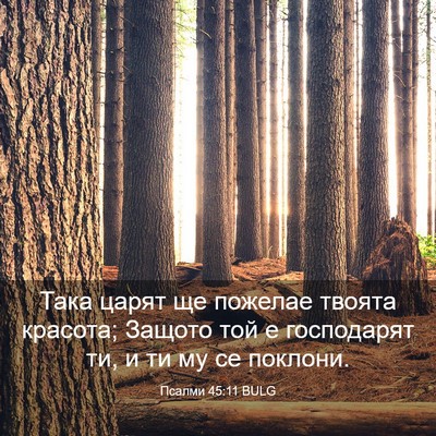 Picture 03 - Псалми 45:11 BULG - Така царят ще пожелае - Bible Verse Picture