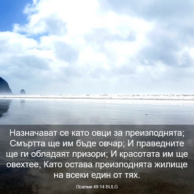 Picture 03 - Псалми 49:14 BULG - Назначават се като овци за - Bible Verse Picture