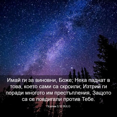 Picture 03 - Псалми 5:10 BULG - Имай ги за виновни, Боже; - Bible Verse Picture