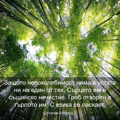 Picture 03 - Псалми 5:9 BULG - Защото непоколебимост - Bible Verse Picture