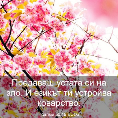 Picture 03 - Псалми 50:19 BULG - Предаваш устата си на зло. - Bible Verse Picture