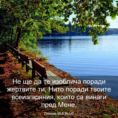 Picture 03 - Псалми 50:8 BULG - Не ще да те изоблича поради - Bible Verse Picture