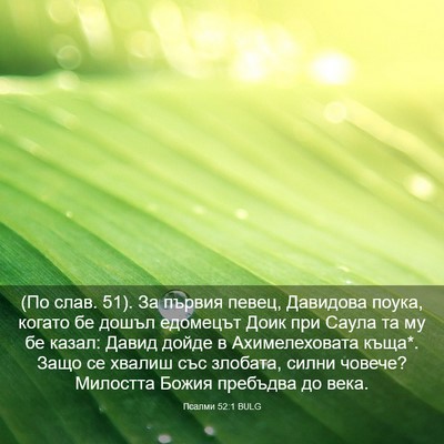 Picture 03 - Псалми 52:1 BULG - (По слав. 51). За първия - Bible Verse Picture