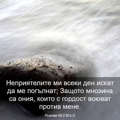 Picture 03 - Псалми 56:2 BULG - Неприятелите ми всеки ден - Bible Verse Picture