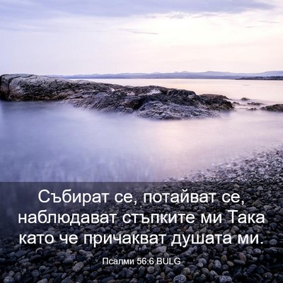 Picture 03 - Псалми 56:6 BULG - Събират се, потайват се, - Bible Verse Picture
