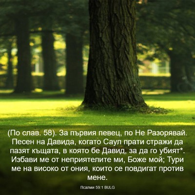 Picture 03 - Псалми 59:1 BULG - (По слав. 58). За първия - Bible Verse Picture