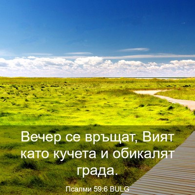 Picture 03 - Псалми 59:6 BULG - Вечер се връщат, Вият като - Bible Verse Picture