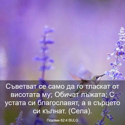Picture 03 - Псалми 62:4 BULG - Съветват се само да го - Bible Verse Picture