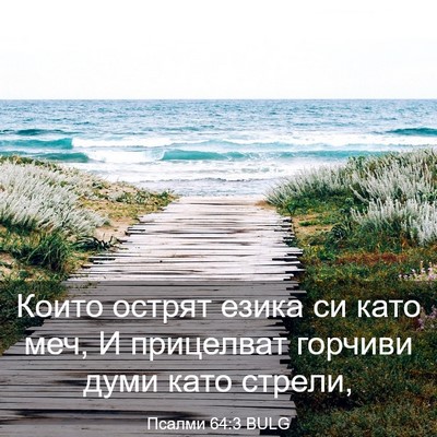 Picture 03 - Псалми 64:3 BULG - Които острят езика си като - Bible Verse Picture