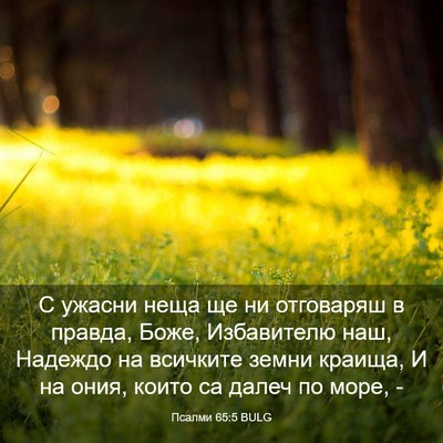 Picture 03 - Псалми 65:5 BULG - С ужасни неща ще ни - Bible Verse Picture