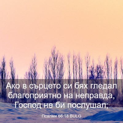 Picture 03 - Псалми 66:18 BULG - Ако в сърцето си бях гледал - Bible Verse Picture