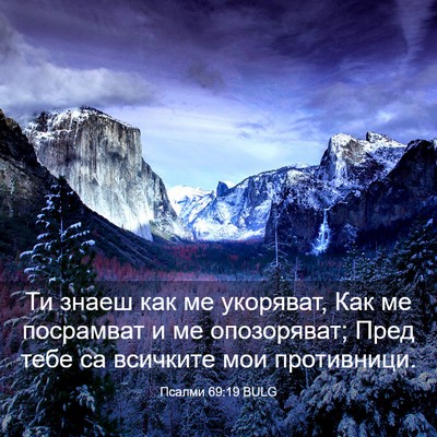 Picture 03 - Псалми 69:19 BULG - Ти знаеш как ме укоряват, - Bible Verse Picture