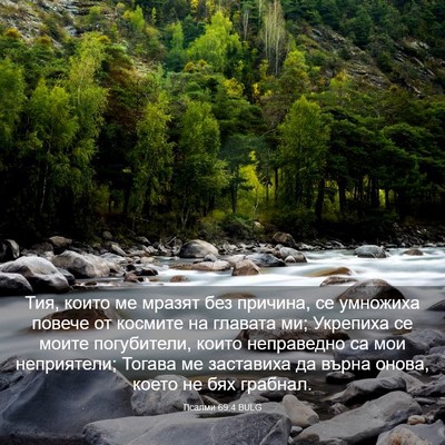 Picture 03 - Псалми 69:4 BULG - Тия, които ме мразят без - Bible Verse Picture
