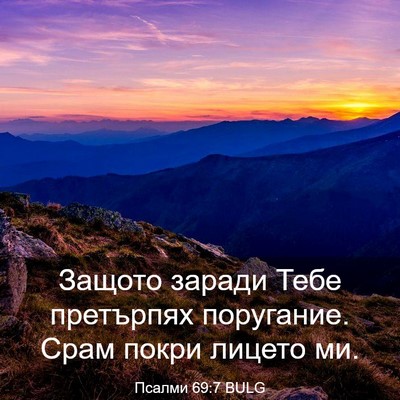 Picture 03 - Псалми 69:7 BULG - Защото заради Тебе - Bible Verse Picture