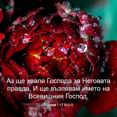 Picture 03 - Псалми 7:17 BULG - Аз ще хваля Господа за - Bible Verse Picture