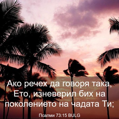 Picture 03 - Псалми 73:15 BULG - Ако речех да говоря така, - Bible Verse Picture