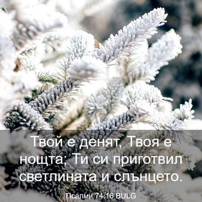 Picture 03 - Псалми 74:16 BULG - Твой е денят, Твоя е нощта; - Bible Verse Picture