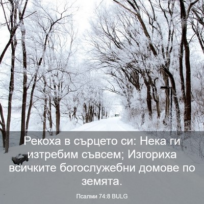 Picture 03 - Псалми 74:8 BULG - Рекоха в сърцето си: Нека - Bible Verse Picture