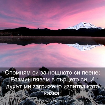 Picture 03 - Псалми 77:6 BULG - Спомням си за нощното си - Bible Verse Picture