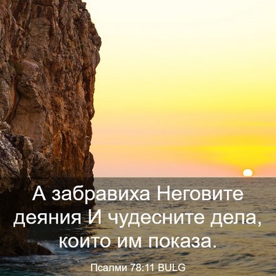 Picture 03 - Псалми 78:11 BULG - А забравиха Неговите - Bible Verse Picture