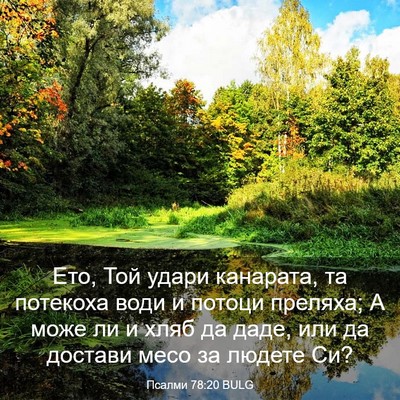 Picture 03 - Псалми 78:20 BULG - Ето, Той удари канарата, та - Bible Verse Picture