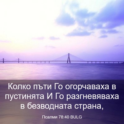 Picture 03 - Псалми 78:40 BULG - Колко пъти Го огорчаваха в - Bible Verse Picture