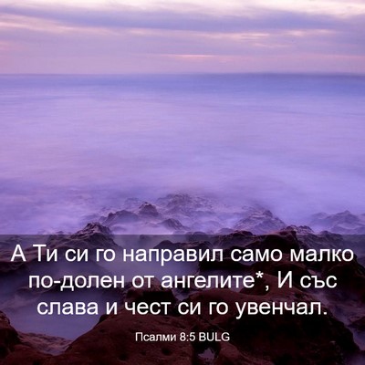 Picture 03 - Псалми 8:5 BULG - А Ти си го направил само - Bible Verse Picture