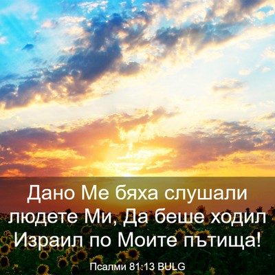 Picture 03 - Псалми 81:13 BULG - Дано Ме бяха слушали - Bible Verse Picture