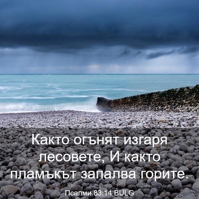 Picture 03 - Псалми 83:14 BULG - Както огънят изгаря - Bible Verse Picture