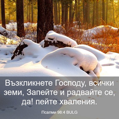 Picture 03 - Псалми 98:4 BULG - Възкликнете Господу, - Bible Verse Picture