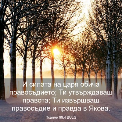 Picture 03 - Псалми 99:4 BULG - И силата на царя обича - Bible Verse Picture