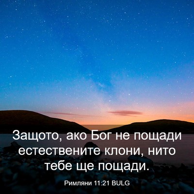 Picture 03 - Римляни 11:21 BULG - Защото, ако Бог не пощади - Bible Verse Picture