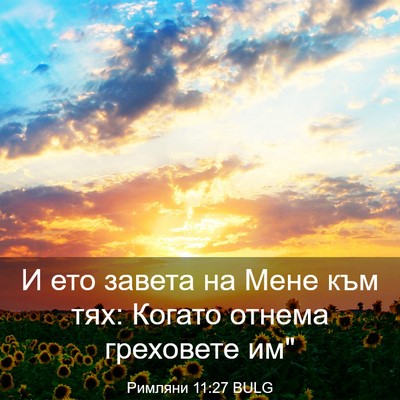 Picture 03 - Римляни 11:27 BULG - И ето завета на Мене към - Bible Verse Picture