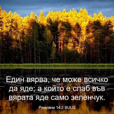 Picture 03 - Римляни 14:2 BULG - Един вярва, че може всичко - Bible Verse Picture