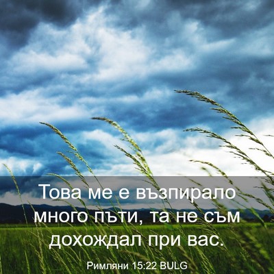 Picture 03 - Римляни 15:22 BULG - Това ме е възпирало много - Bible Verse Picture