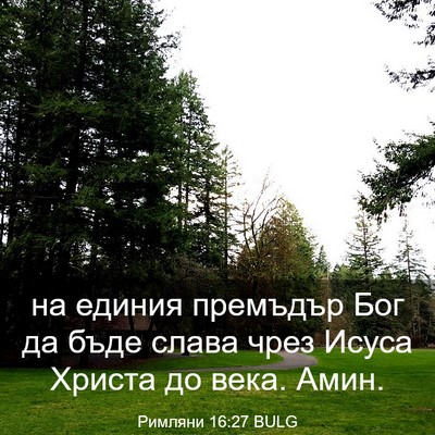 Picture 03 - Римляни 16:27 BULG - на единия премъдър Бог да - Bible Verse Picture