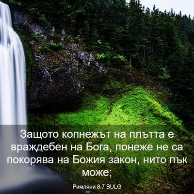 Picture 03 - Римляни 8:7 BULG - Защото копнежът на плътта - Bible Verse Picture