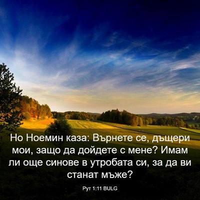 Picture 03 - Рут 1:11 BULG - Но Ноемин каза: Върнете се, - Bible Verse Picture