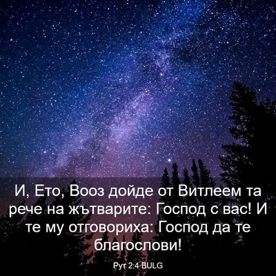Picture 03 - Рут 2:4 BULG - И, Ето, Вооз дойде от - Bible Verse Picture
