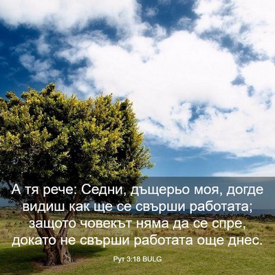 Picture 03 - Рут 3:18 BULG - А тя рече: Седни, дъщерьо - Bible Verse Picture